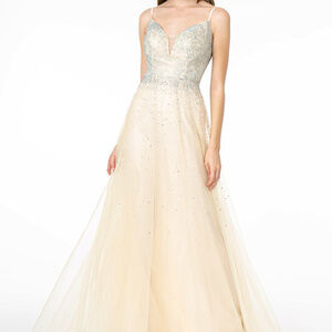 NEW CHAMPAGNE Sweetheart Neckline Spaghetti Strap Dress GSGL2891